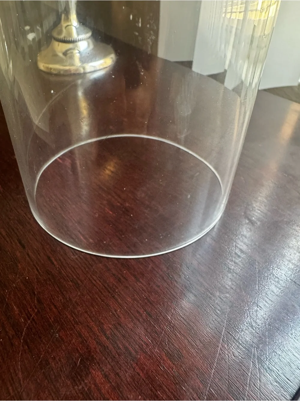 Pottery Barn Clear Glass Cloche with Silver Pedestal